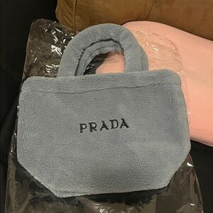 Prada Plush Gray Tote Bag